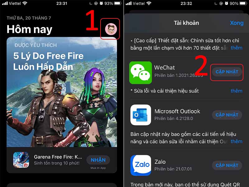 Vào cập nhật WeChat trên App Store